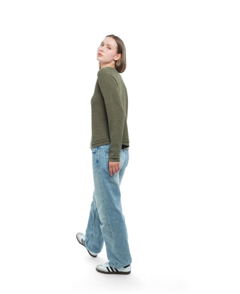 Women's Long Sleeve Henley Mock Tee