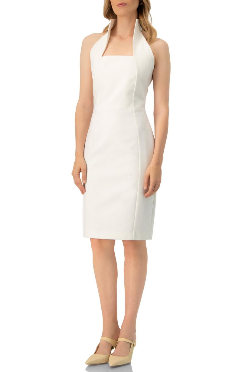 Women's High Neck Cotton Mini Dress