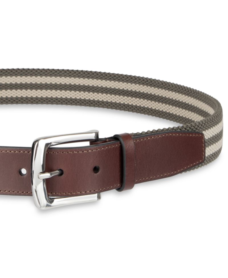 Men's Striped Stretch Cord Casual Belt