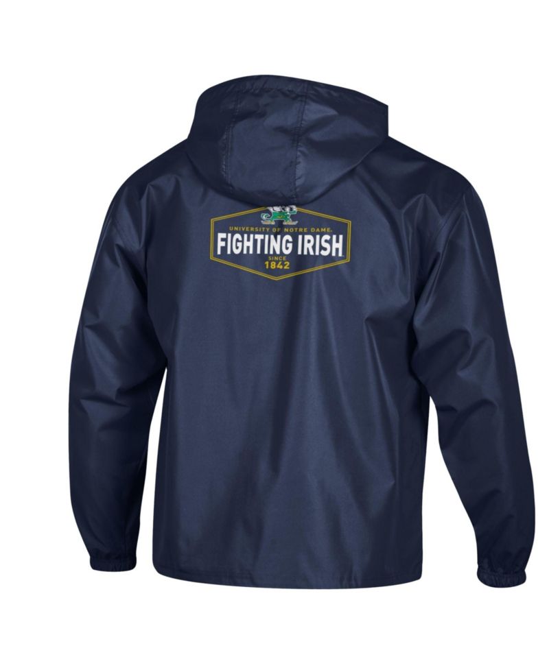 Men's Navy Notre Dame Fighting Irish Delay Packable Half-Zip Jacket