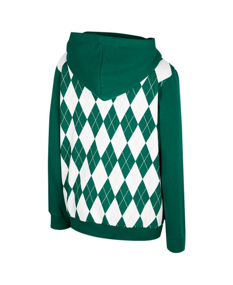 Big Boys and Girls Green Michigan State Spartans Argyle The Dealio Pullover Hoodie