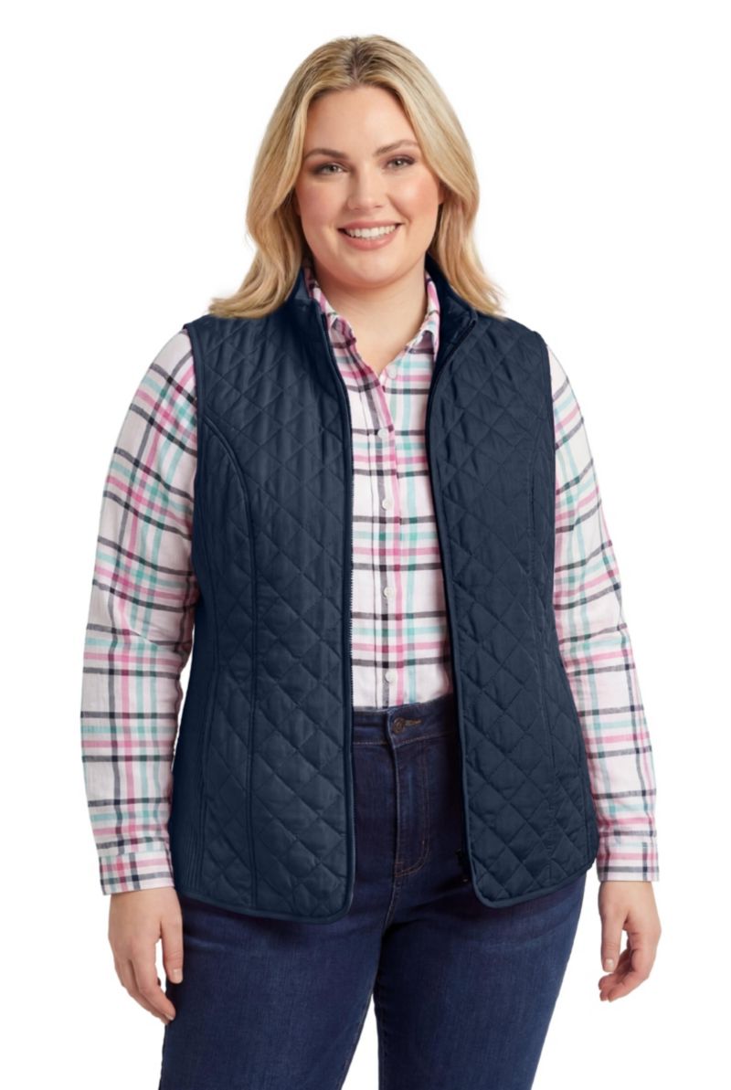 Plus Size Within Zip-Front Quilted Vest