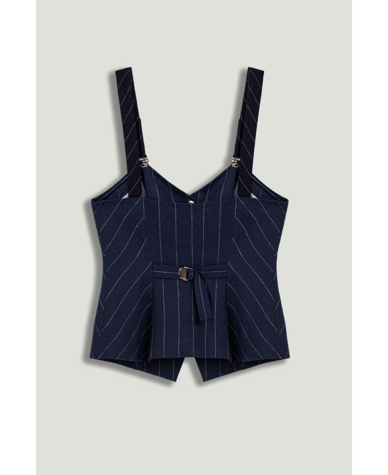 Women's Pinstripe Corset Bustier Top