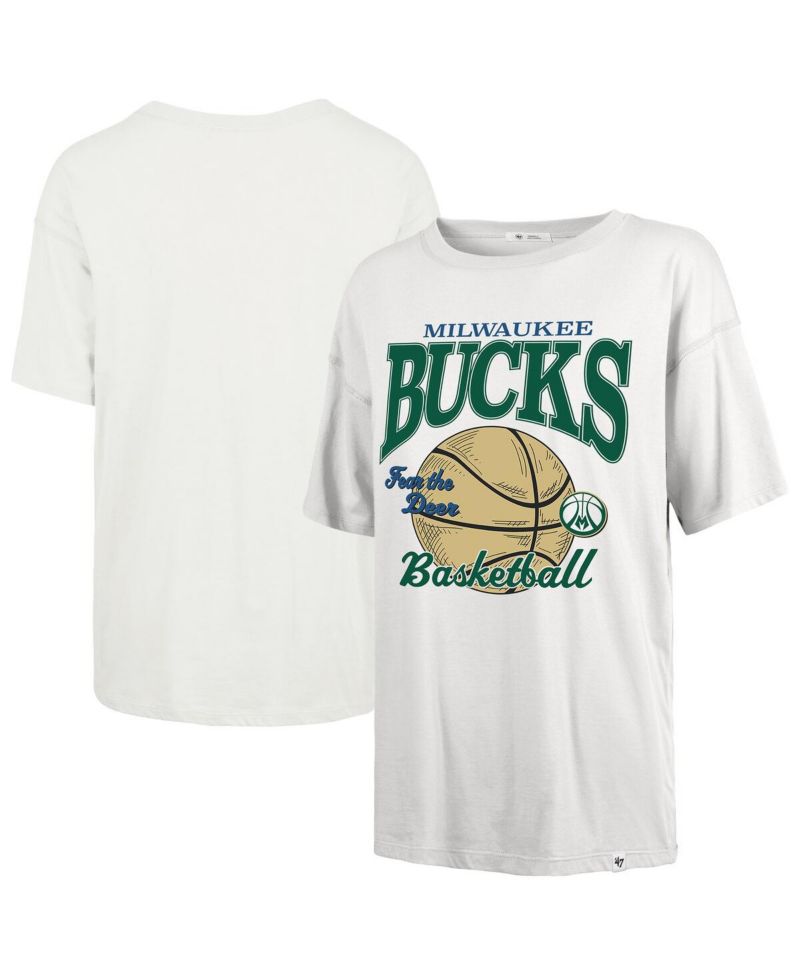 Women's White Milwaukee Bucks City Edition Down Court Sadie T-Shirt