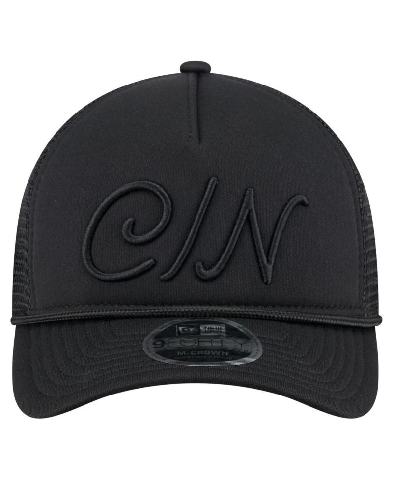 Men's Black Cincinnati Reds City Initial 9FORTY A-Frame M-Crown Adjustable Trucker Hat