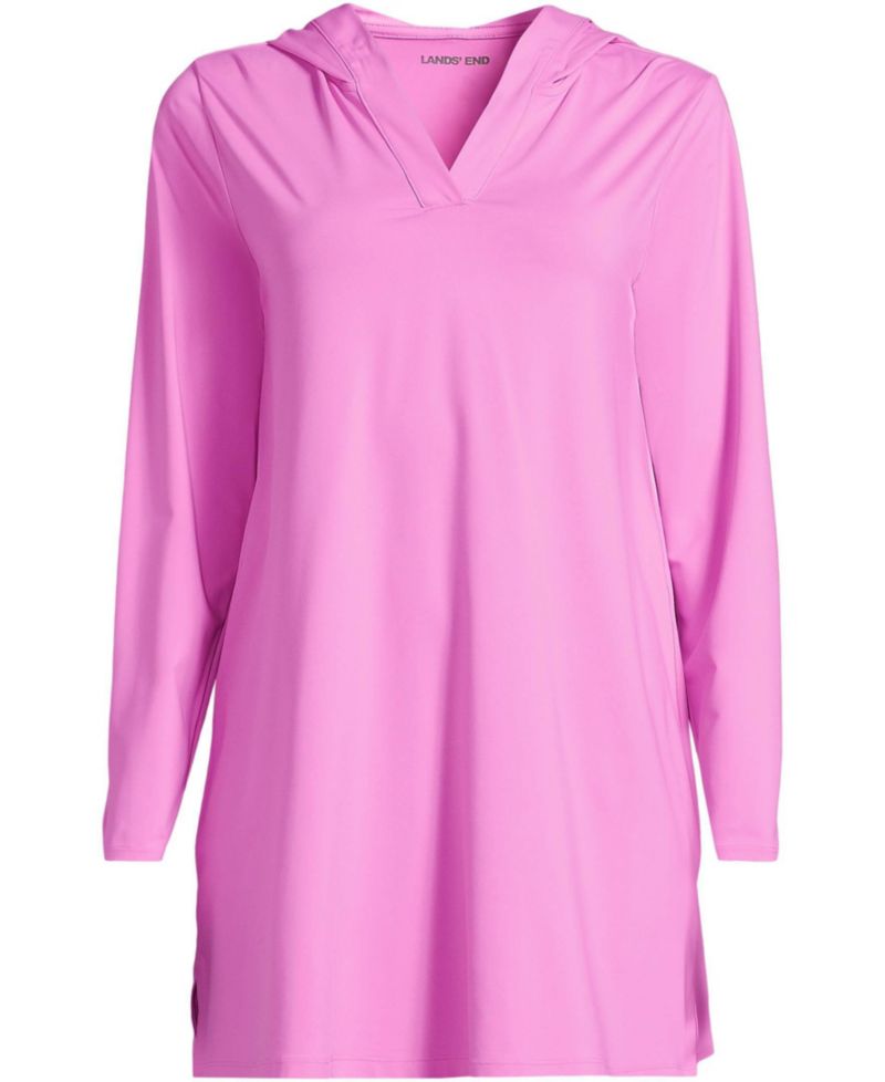 Plus Size SunShade UPF 50 Hooded Mini Swim Swim Cover-Up Dress