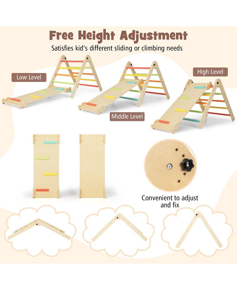 7-in-1 Foldable Wooden Climbing Activity Set, Ages 3+
