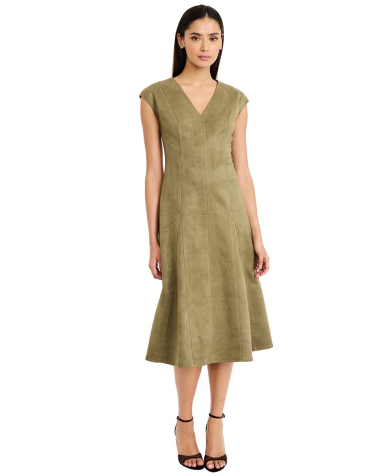 Women's Ashanti Cap-Sleeve A-Line V-Neck Midi Dress