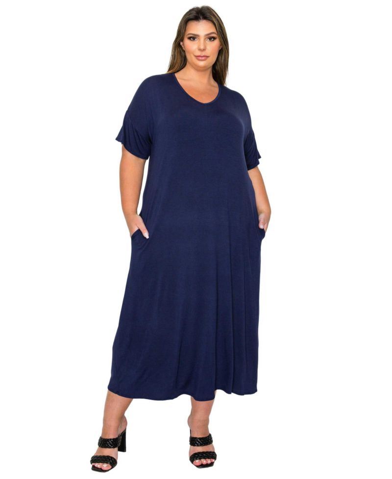 Plus Size Olivia Pocket Midi Dress