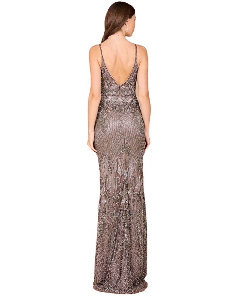 Women's Sleeveless V-Neck Beaded Dress