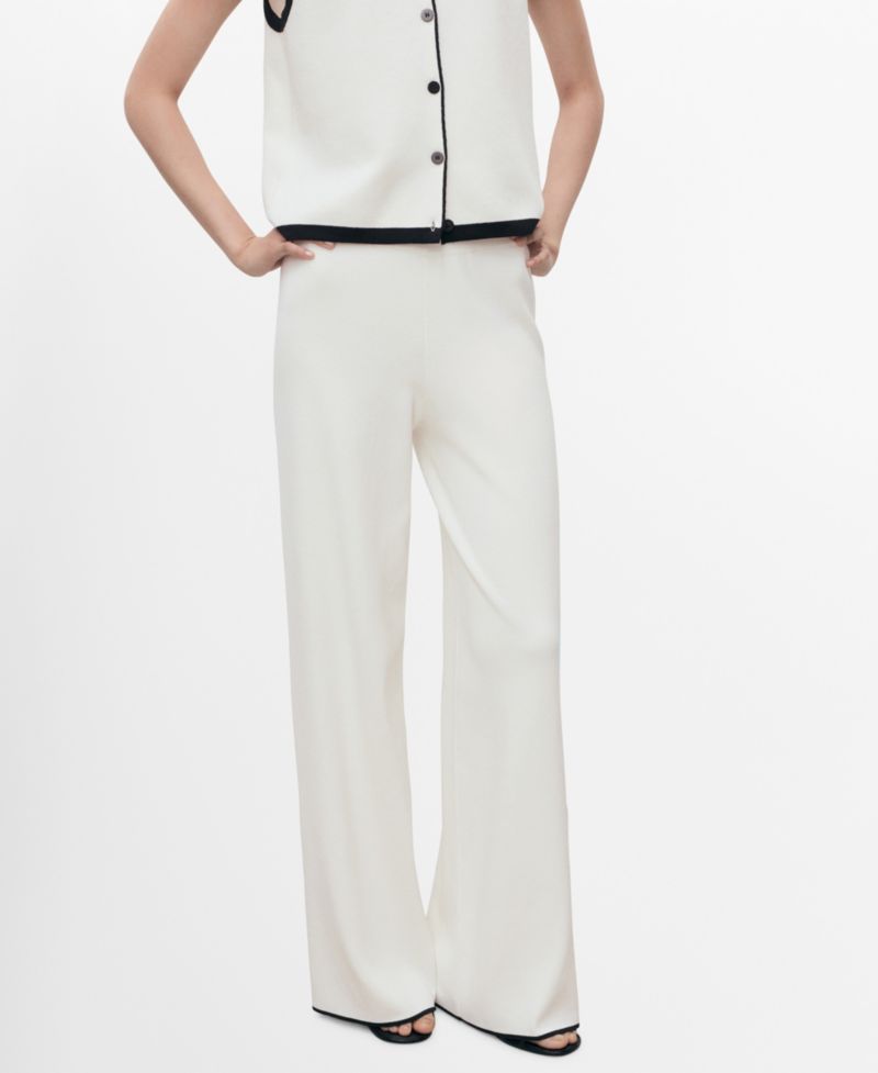 Women's Contrasting Low-Rise Knitted Pants