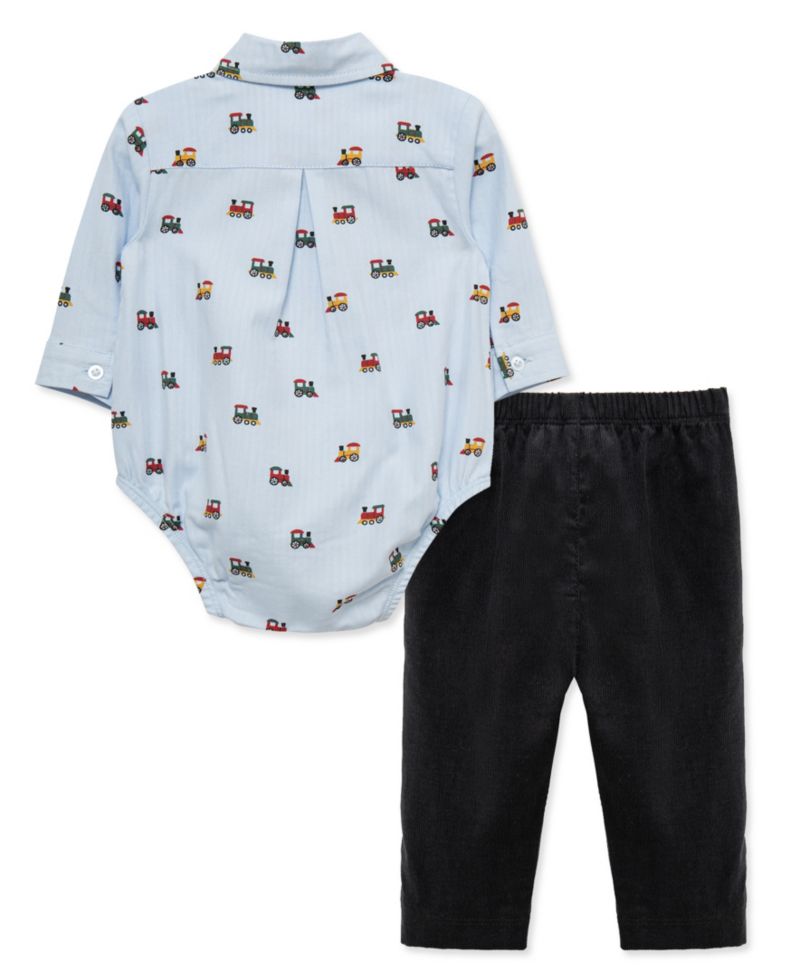 Baby Boys' Train Print Bodysuit and Pants, 2-Piece Set