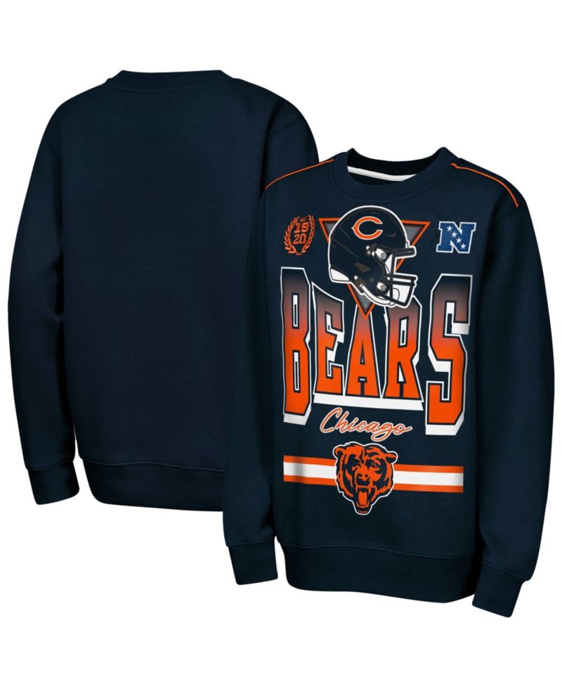 Big Boys and Girls Navy Chicago Bears Run Gun Fleece Sweatshirt