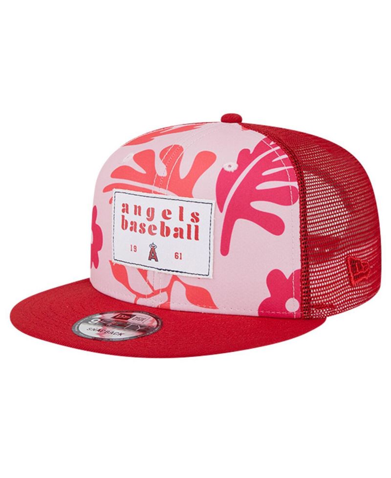 Men's Red Los Angeles Angels Bikini Bottom Trucker 9FIFTY Snapback Hat
