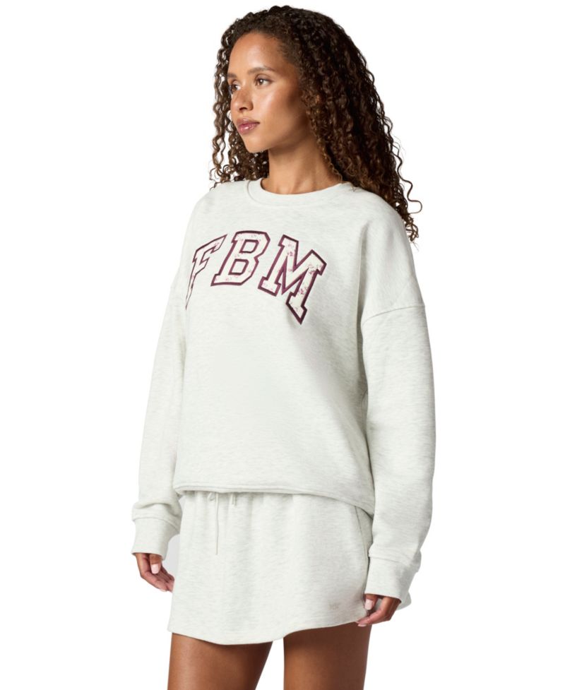 Juniors' Oversized Graphic Crewneck Sweatshirt