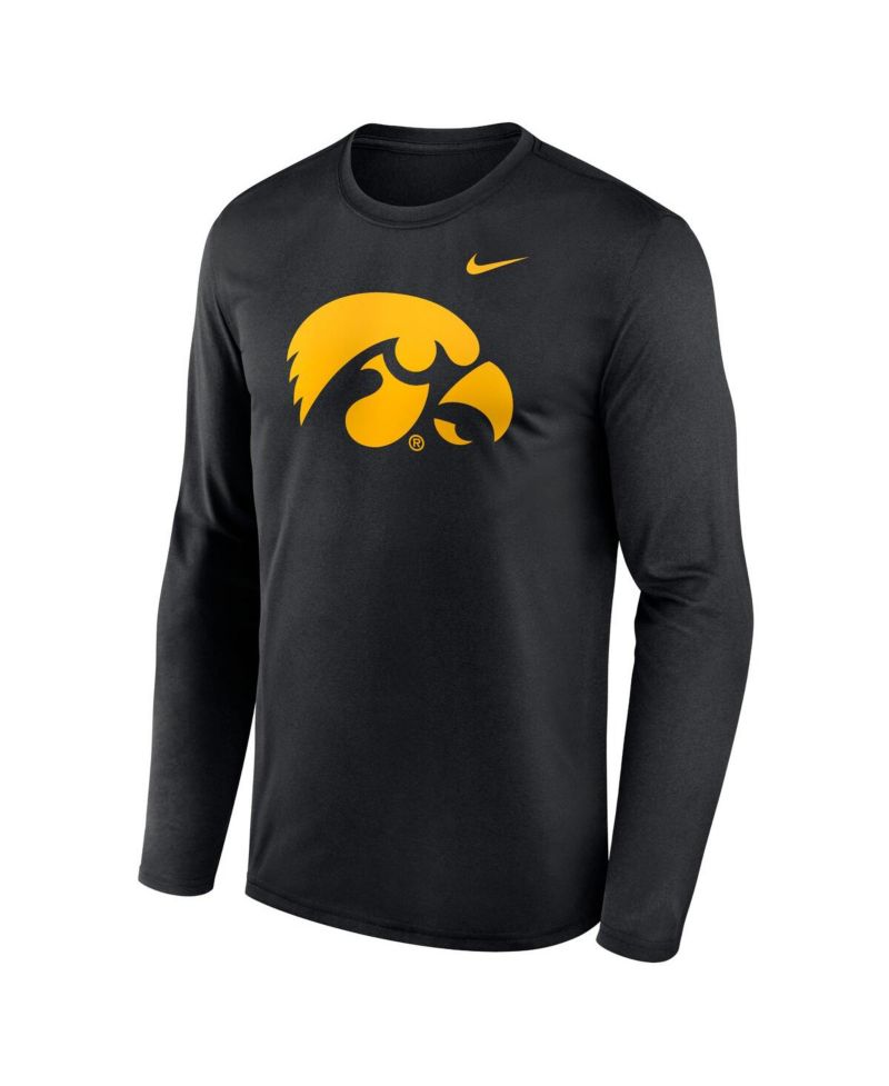Men's Black Iowa Hawkeyes Prime TimePrimary Legend Long Sleeve T-Shirt