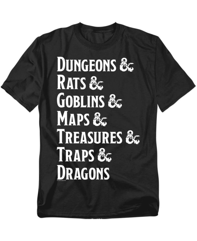 Big & Tall Dungeons Dragons Dungeon Checklist T-Shirt