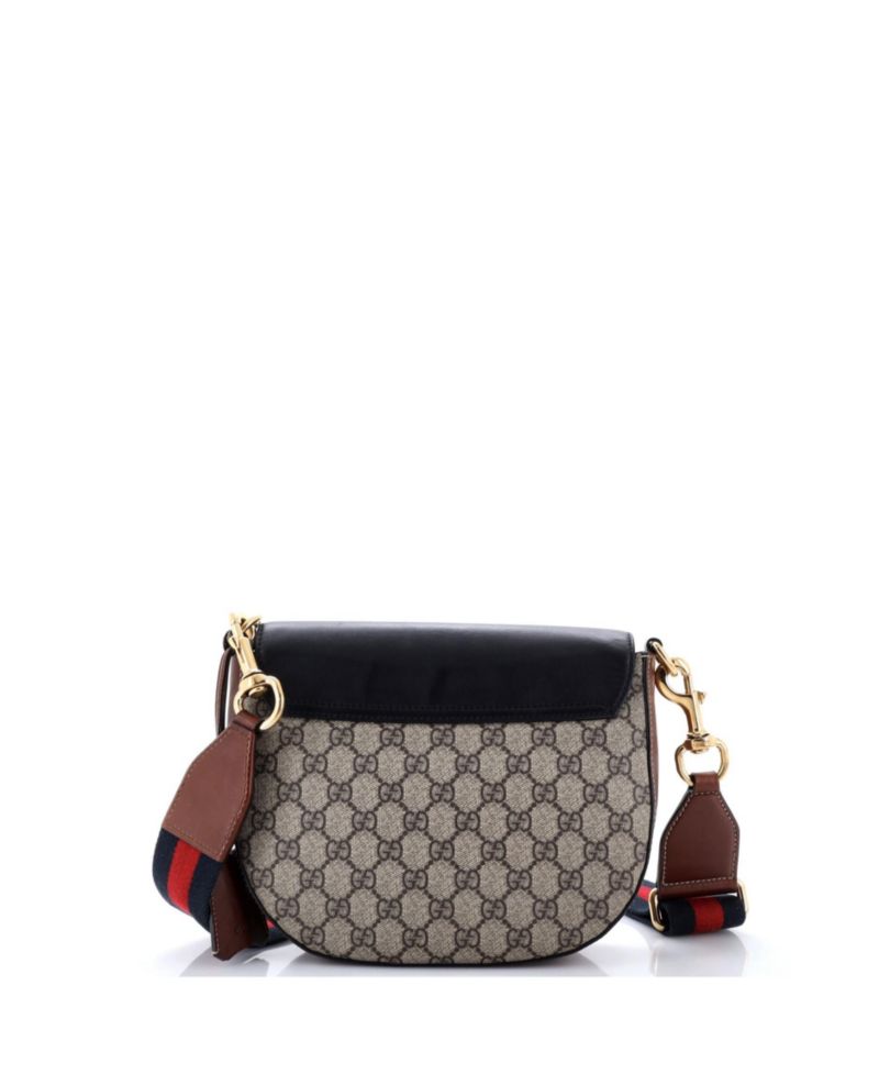 Medium Leather Padlock Saddle Shoulder Bag