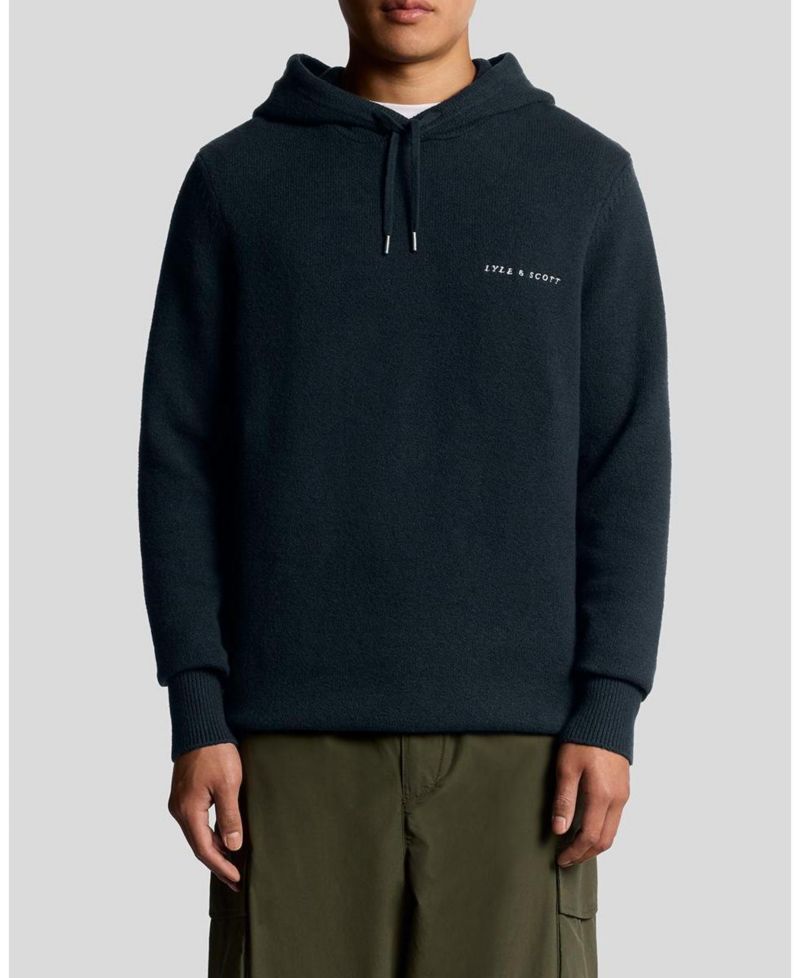 Men's Script Long Sleeve Knitted Hoodie