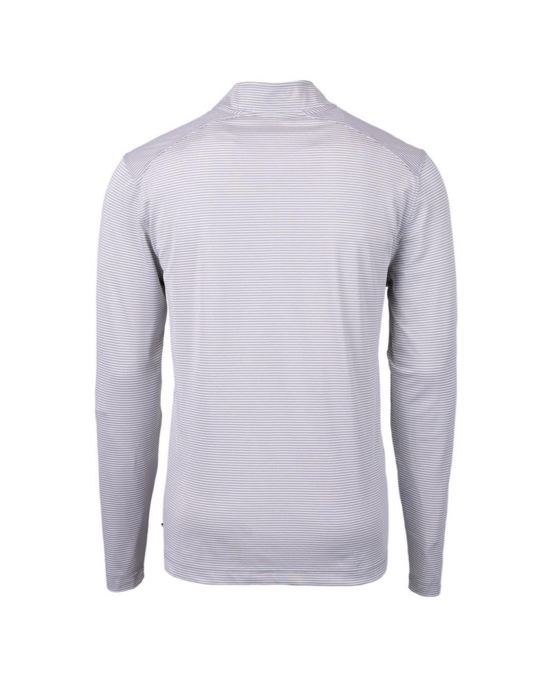 Men's Gray Florida State Seminoles Alumni Logo Dry Tec Virtue Eco Pique Micro Stripe Quarter-Zip Pullover