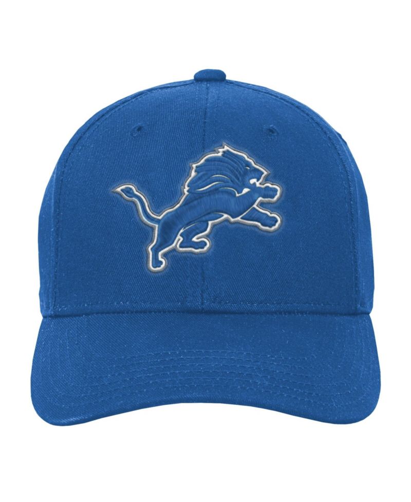 Big Boys and Girls Blue Detroit Lions Pre-Curved Snapback Hat