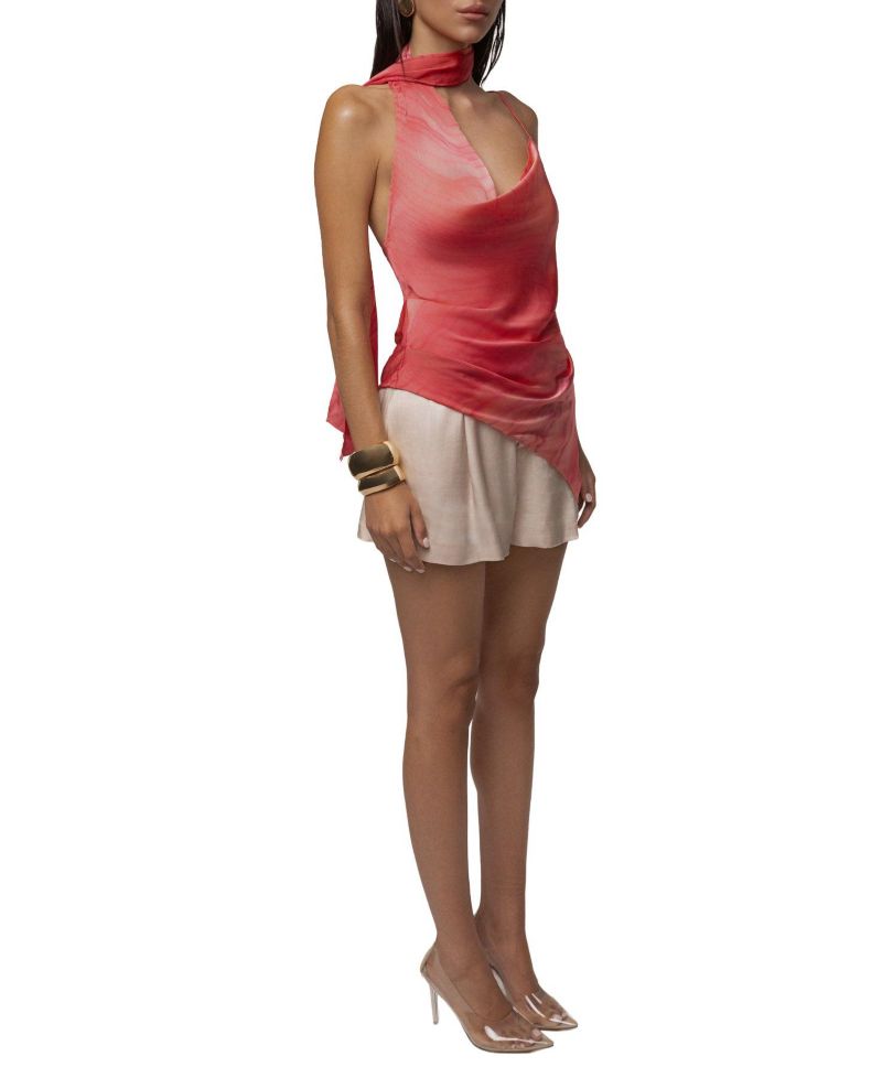 Women's Selene Cowl-Neck Asymmetrical-Hem Top