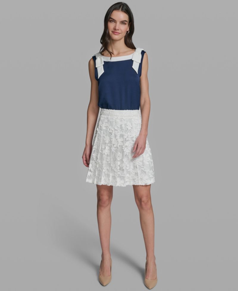 Women's Laced Pleated Midi Skirt