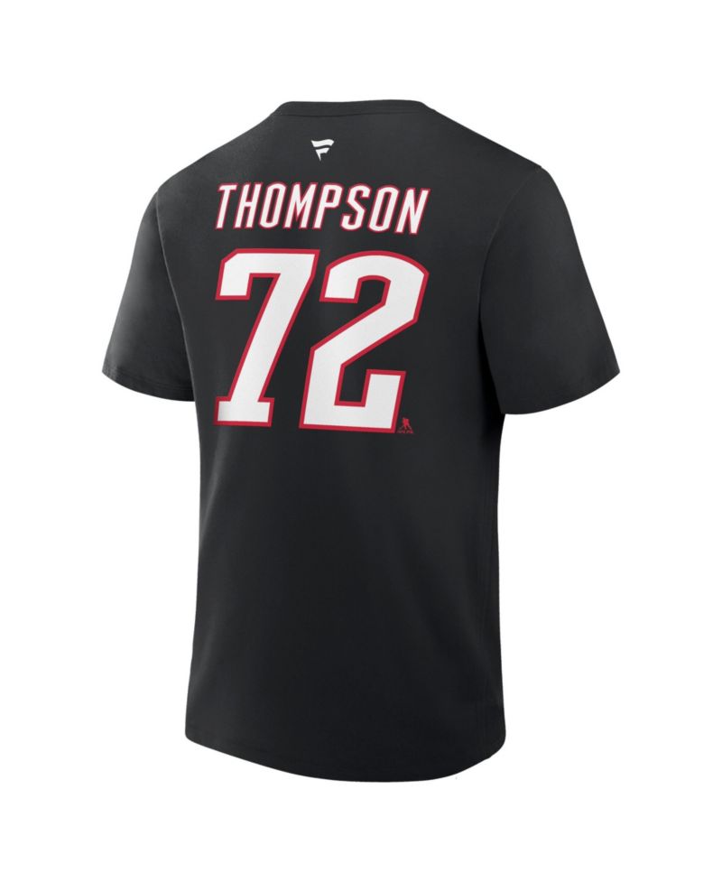 Men's Tage Thompson Black Buffalo Sabres Authentic Stack Name & Number T-Shirt