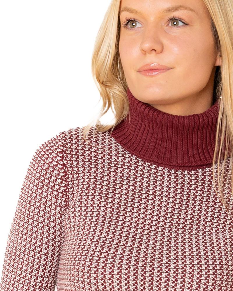Women's Hope and Henry Organic Tweed Stitch Turtleneck Sweater