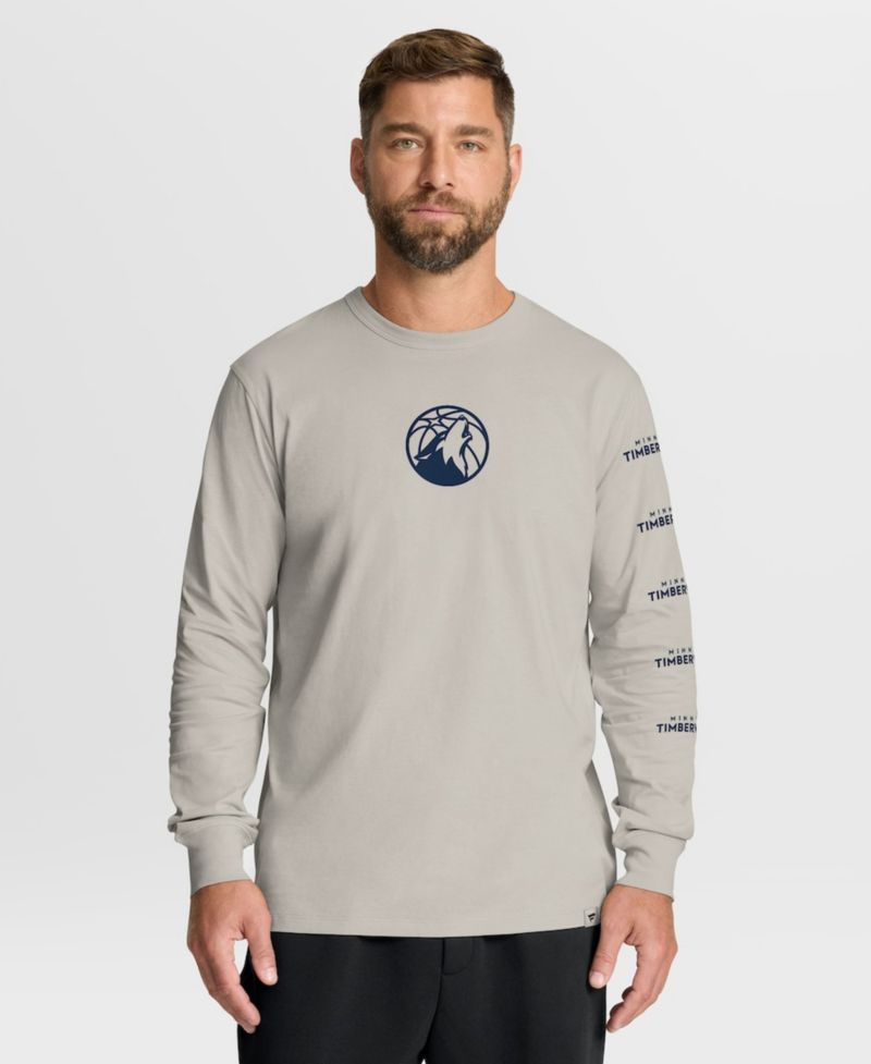 Men's Cream Minnesota Timberwolves Crossover Collection Ball Screen Action Premium Long Sleeve T-Shirt
