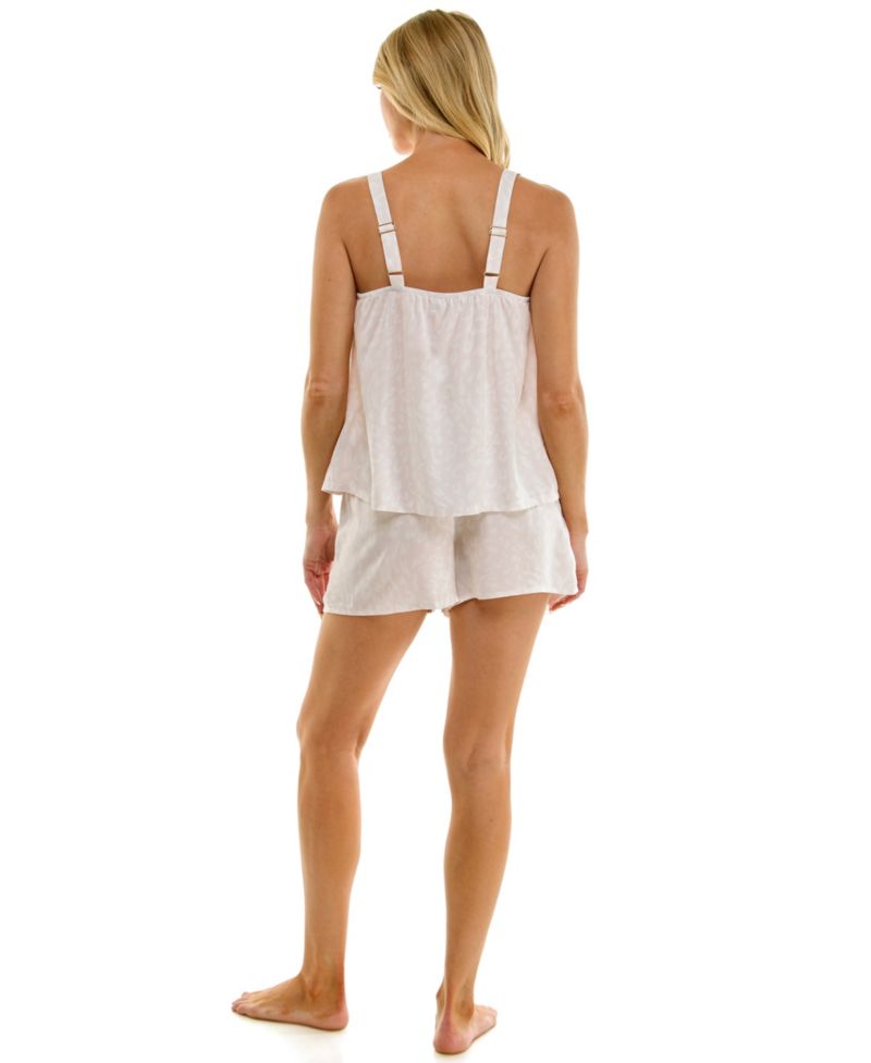 Women's Square Neck Cami Top and Pajama Shorts, 2-Piece Set