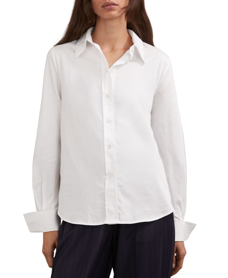 Women's Lottie Cotton-Sateen Folded-Cuff Shirt