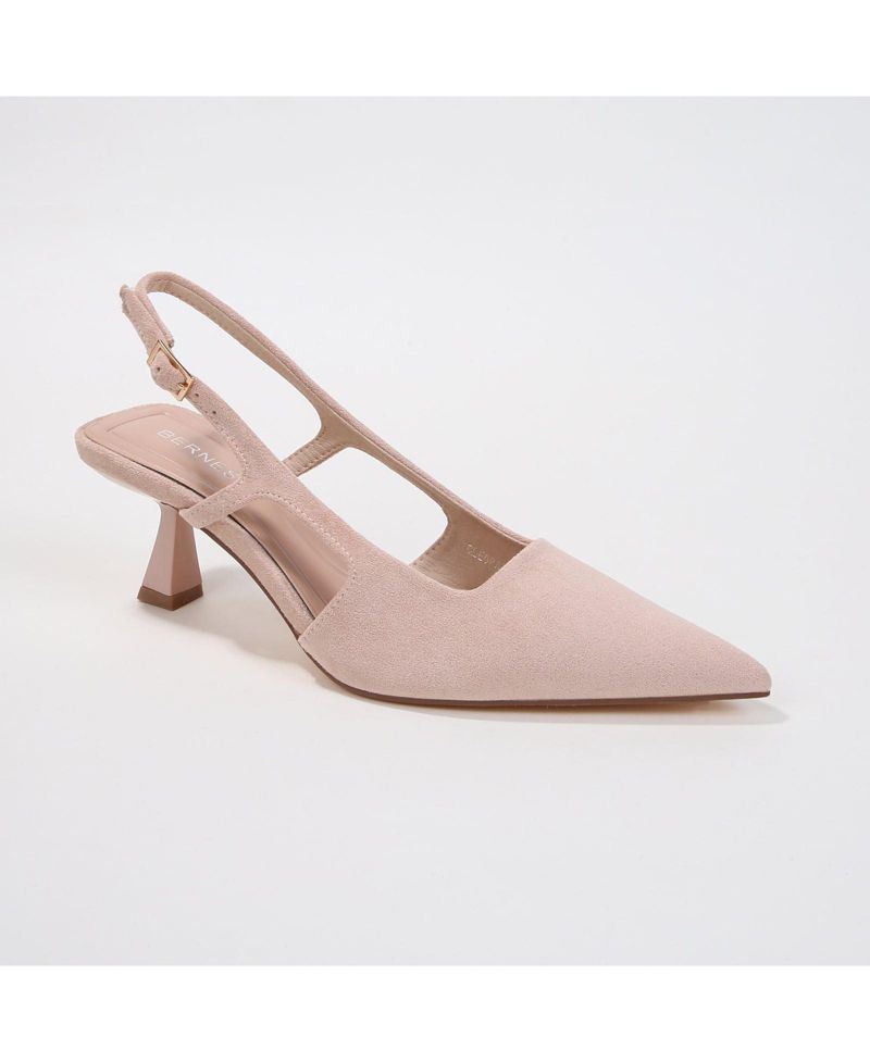 Cleopatra Faux Suede Slingback Kitten Heels