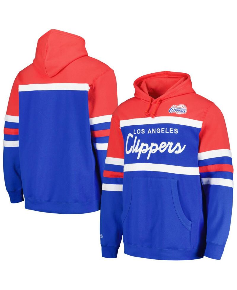 Men's Royal/Red LA Clippers Head Coach Pullover Hoodie