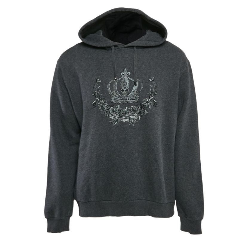 Men's Crown Embroidered Cotton Hoodie
