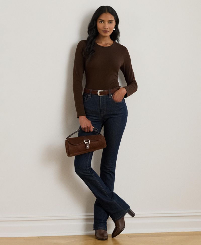 Cotton-Blend Long-Sleeve Top