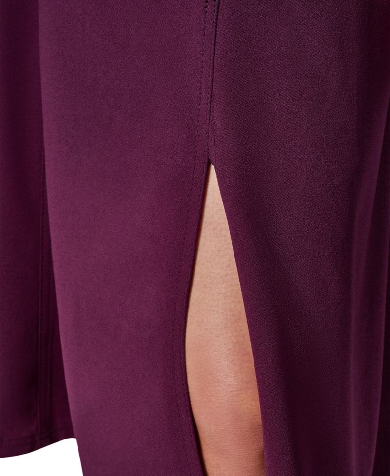 Women's Cap-Sleeve Boat-Neck Belted A-Line Dress