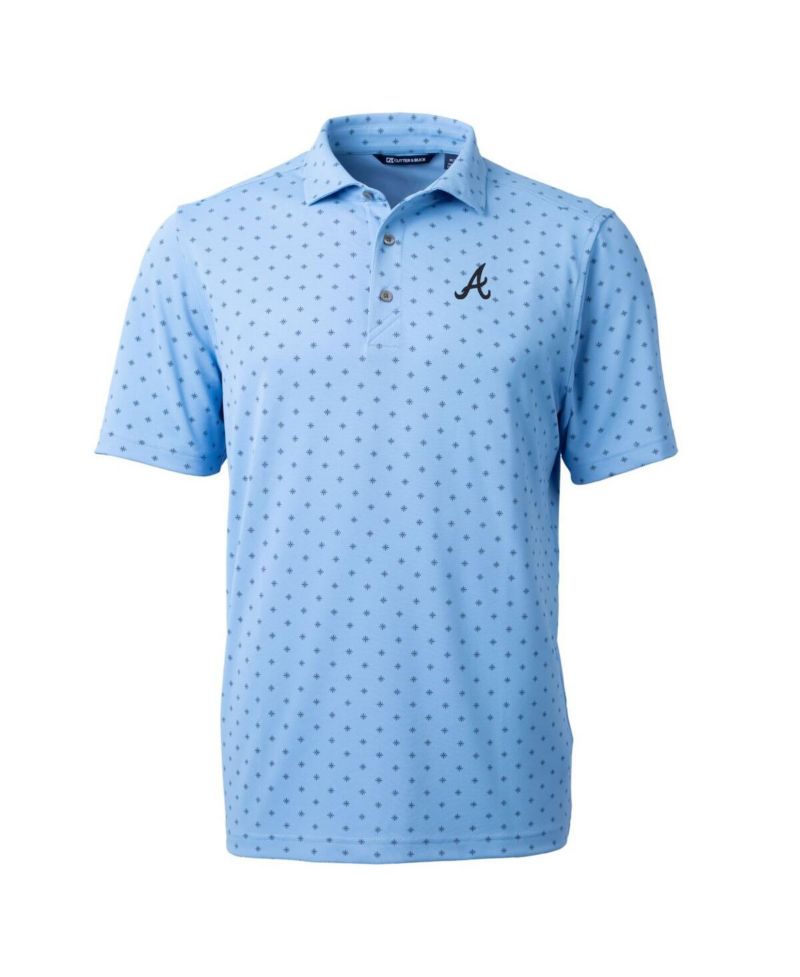 Men's Light Blue Atlanta Braves Virtue Pique Tile Print Polo