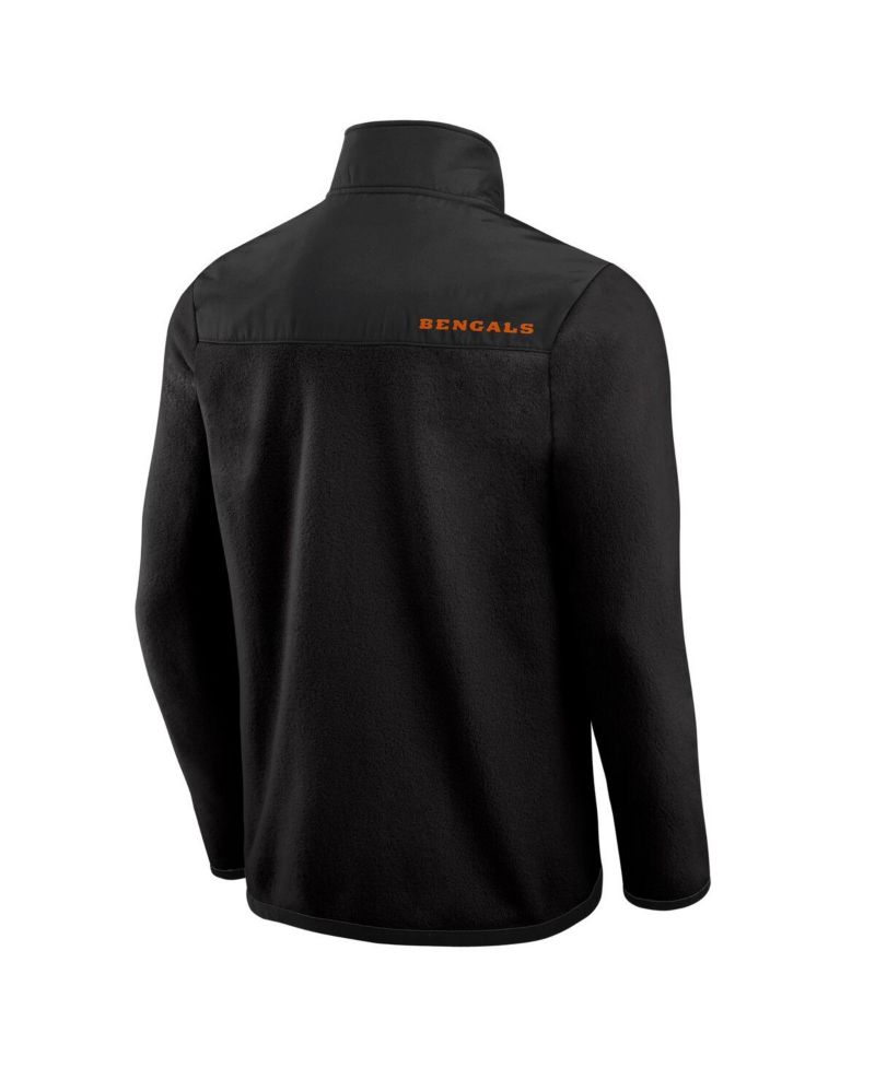 Darius Rucker Collection by Men's Black Cincinnati Bengals Color Block Polar Fleece Full-Zip Jacket