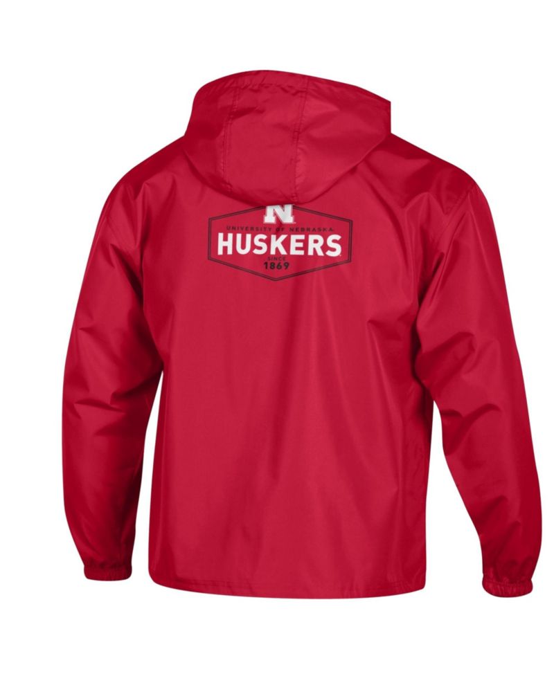 Men's Scarlet Nebraska Huskers Delay Packable Half-Zip Jacket