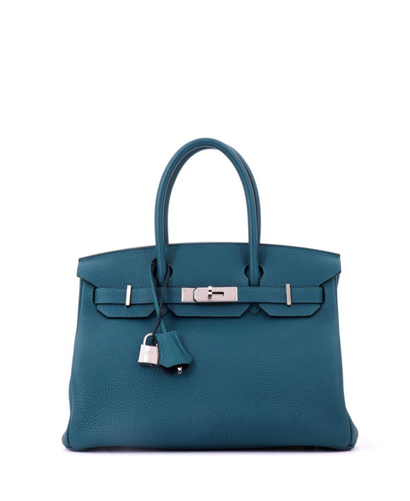 Birkin 25 Handbag Green Swift with Palladium Hardware