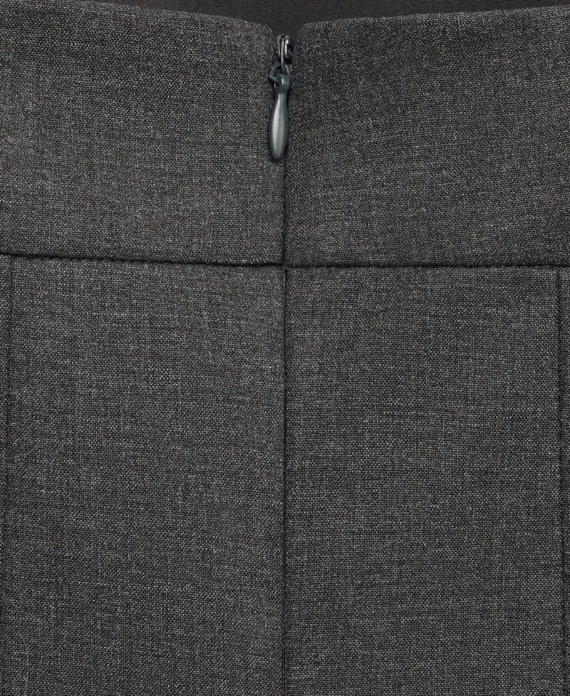 Women's Selection Scoop Neck Fitted Midi Slit Wool-Blend Dress