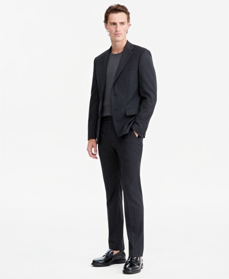 Men's Slim-Fit Wool-Blend Pinstripe Suit Separates