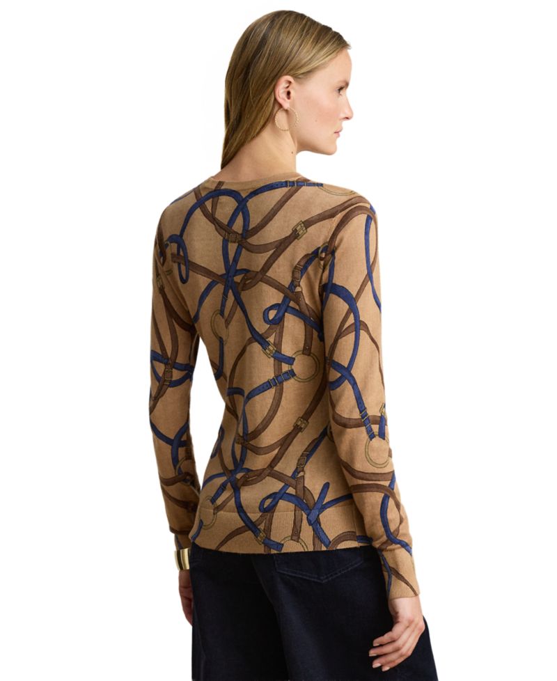 Petite Belting-Print Cotton-Modal Sweater