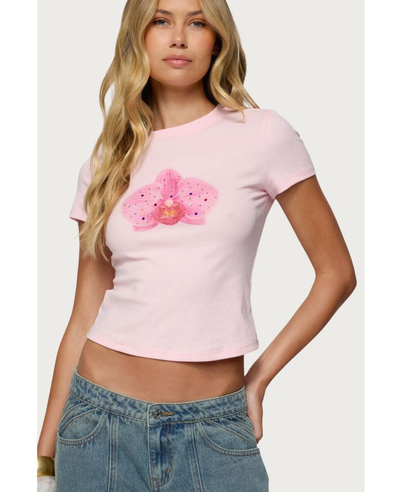 Womens Orchid Gemstone T Shirt