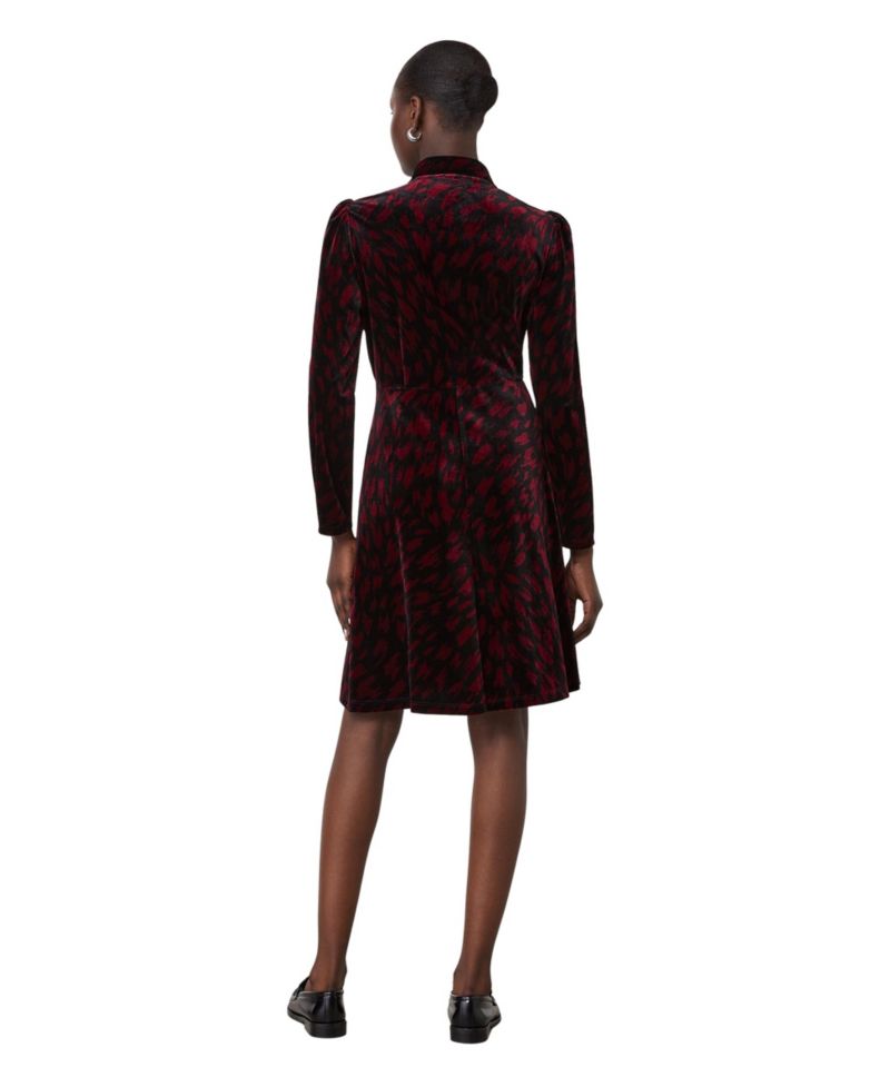 Women's Capri Velvet Long-Sleeve Empire Waistband Dress