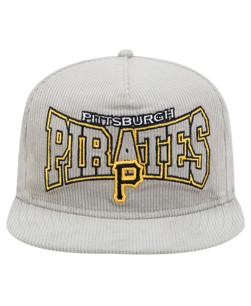 Men's Gray Pittsburgh Pirates Corduroy Golfer Snapback Hat