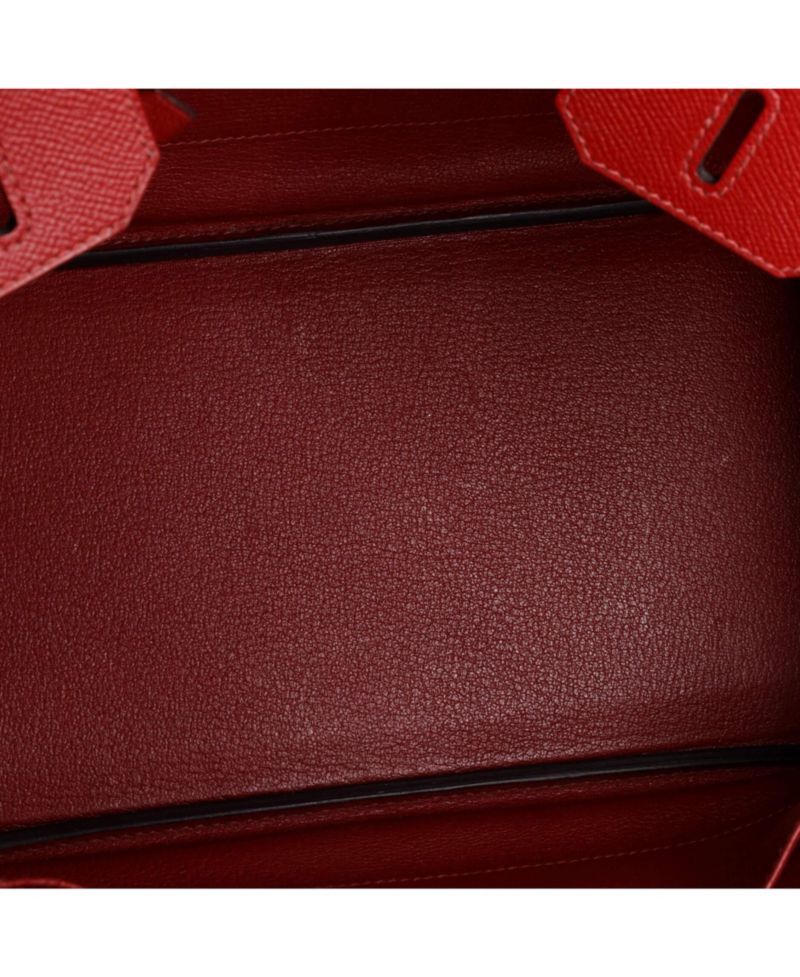 Birkin 30 Handbag Red Epsom with Palladium Hardware