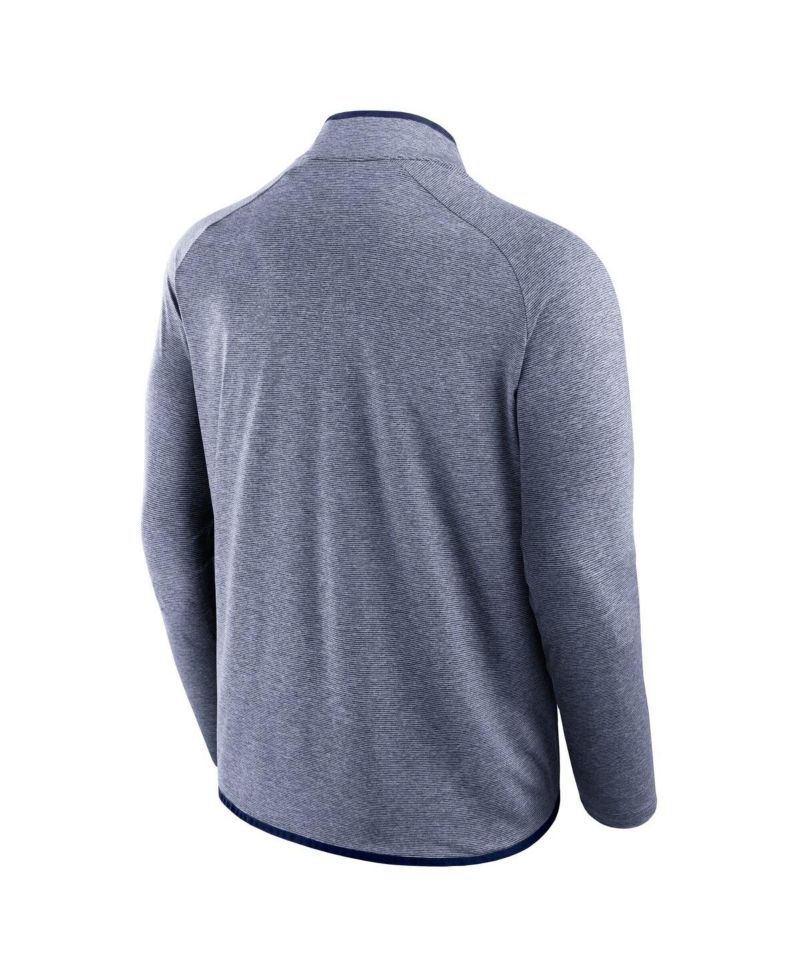Men's Navy West Virginia Mountaineers Mock Neck Half-Zip Pullover Jacket