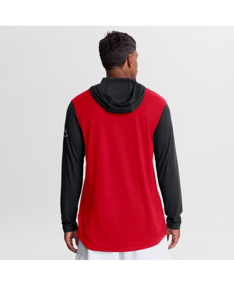 Men's Red/Black Georgia Bulldogs Campus Legacy Tri-Blend Long Sleeve Hooded T-Shirt